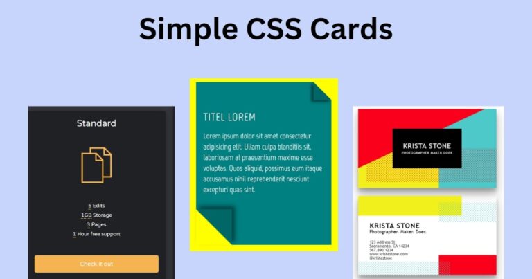 4 Simple and Beautiful CSS Card