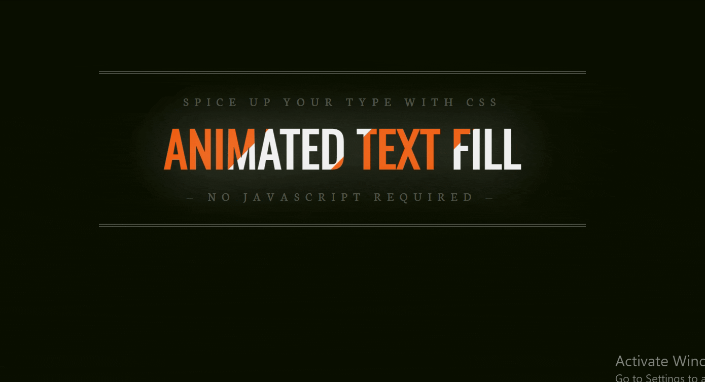 CSS Animated Text Fill