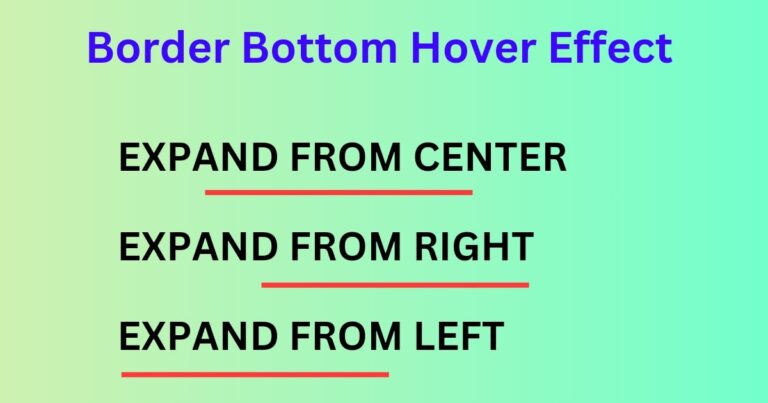 Border Bottom Hover effect css