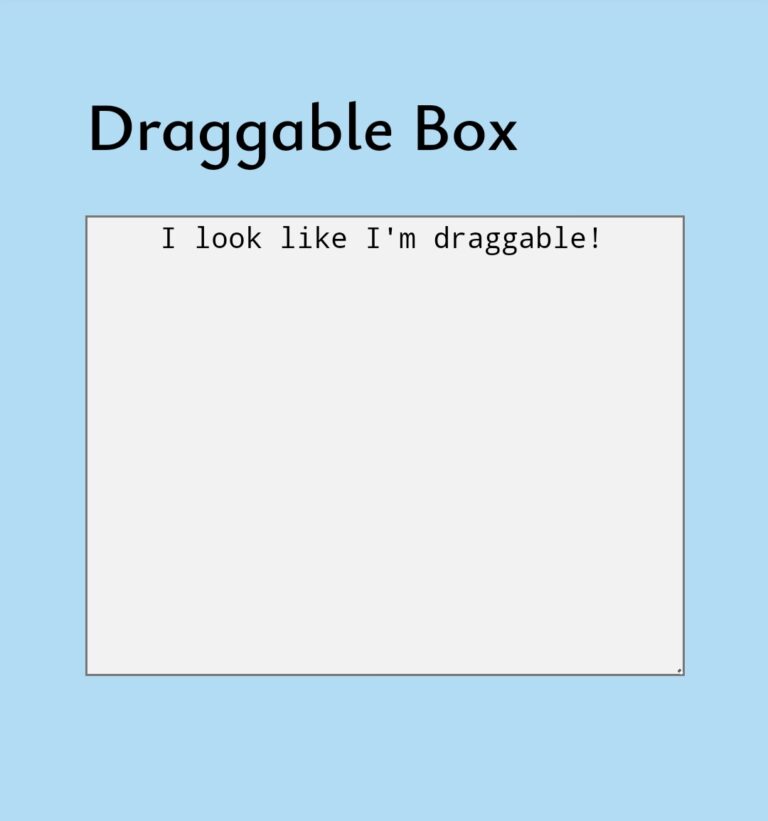 Draggable Element Using CSS