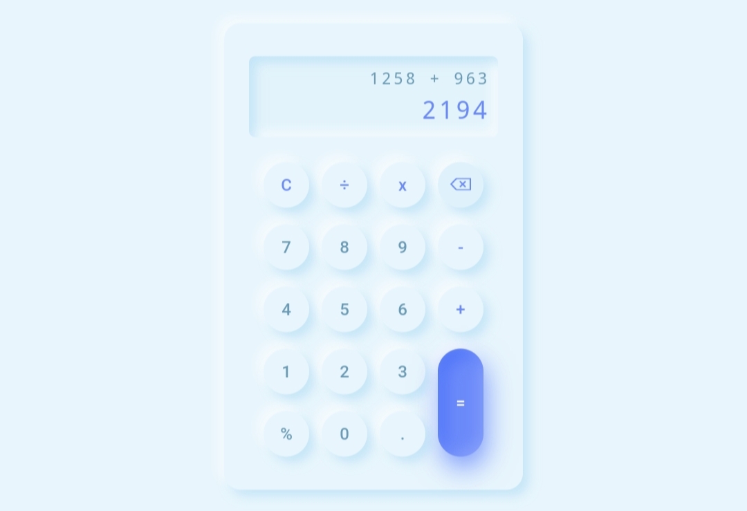 Neumorphism Calculator UI