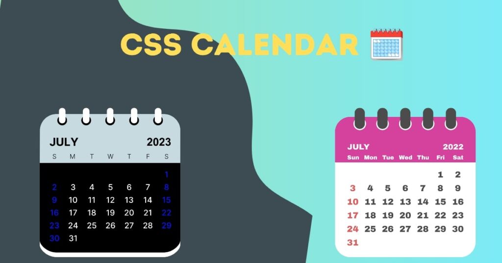 How to Make Responsive Calendar in Html and CSS