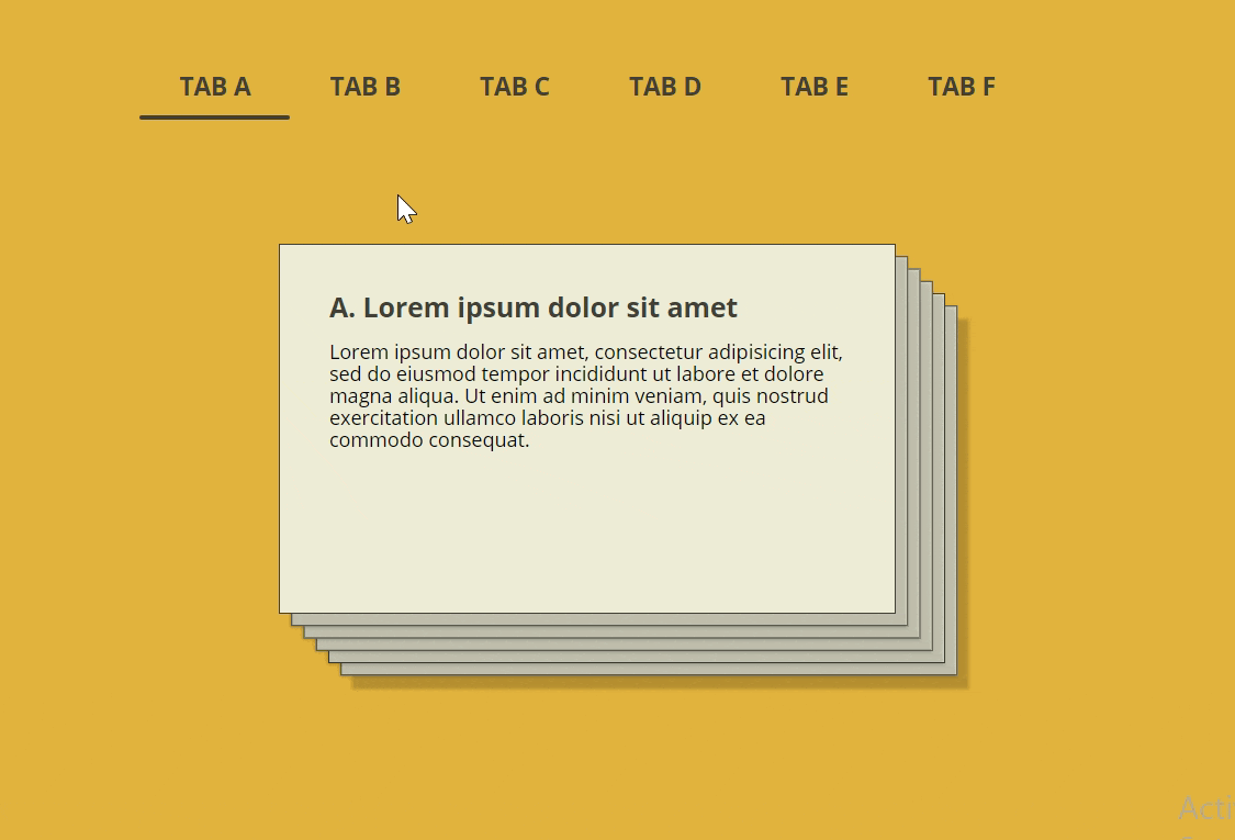 Tabs Flying Card: An Interactive Experience for Educational Websites 