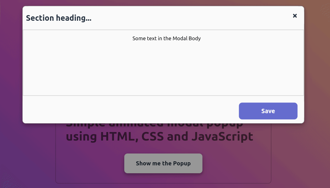 Animated Modal Popup