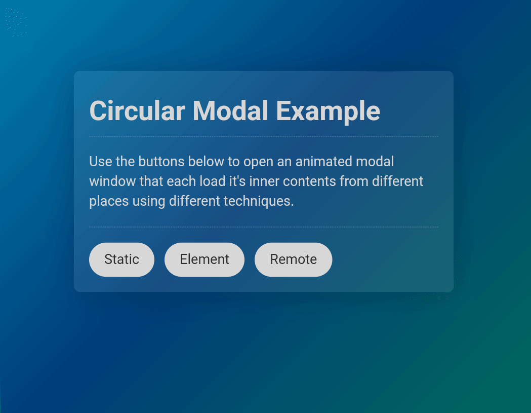 Circular Modal Example
