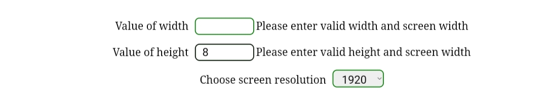 Automatic Width & Height Calculator