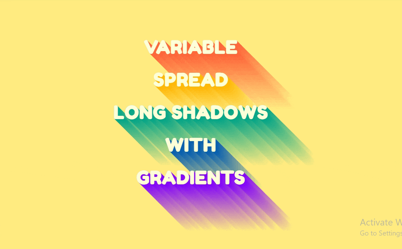 Font Longshadow Effect with Gradients Color