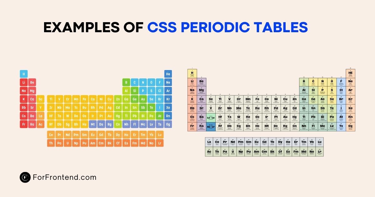 Examples of CSS Periodic Tables
