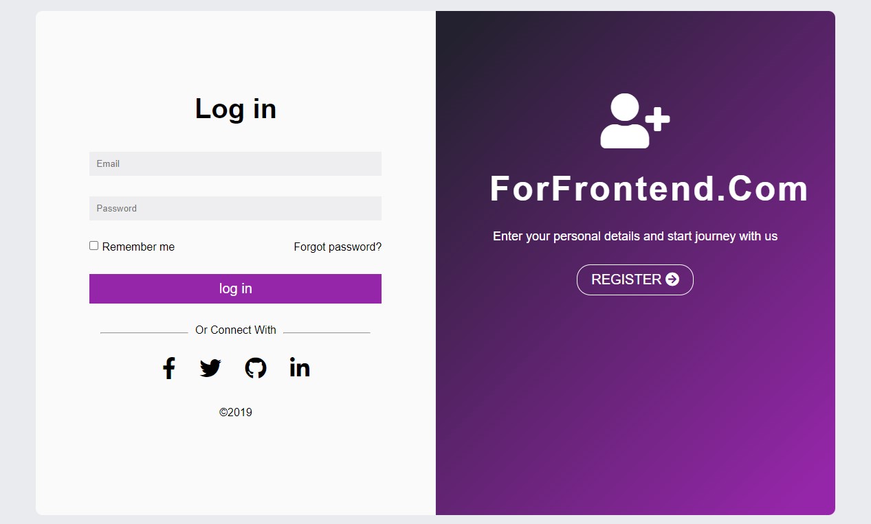 Full Login Page Form