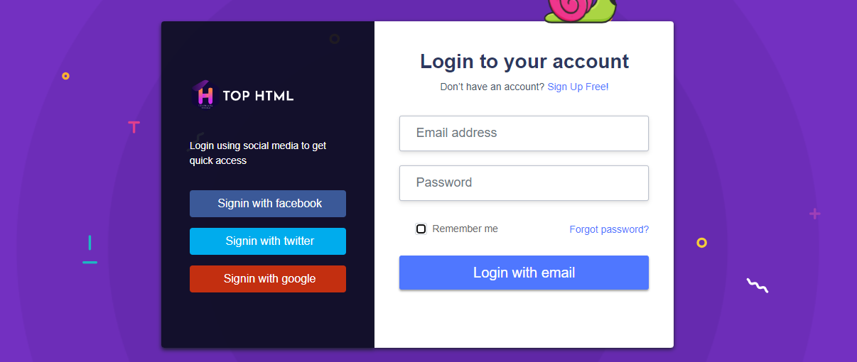 Login Page with Anime Js