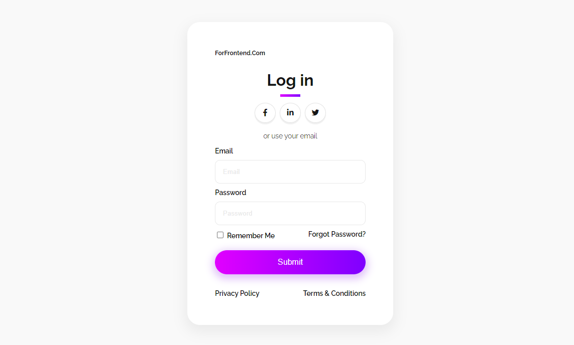 Minimalistic Login Page