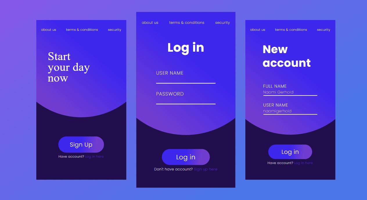 Pure CSS Register or Login Page