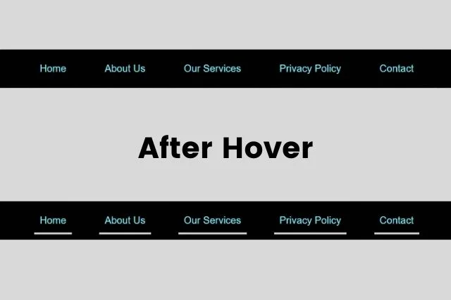Navbar Underline Hover Effect css