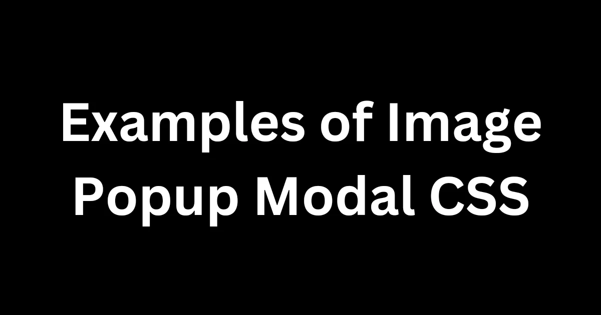 Examples of Image Popup Modal