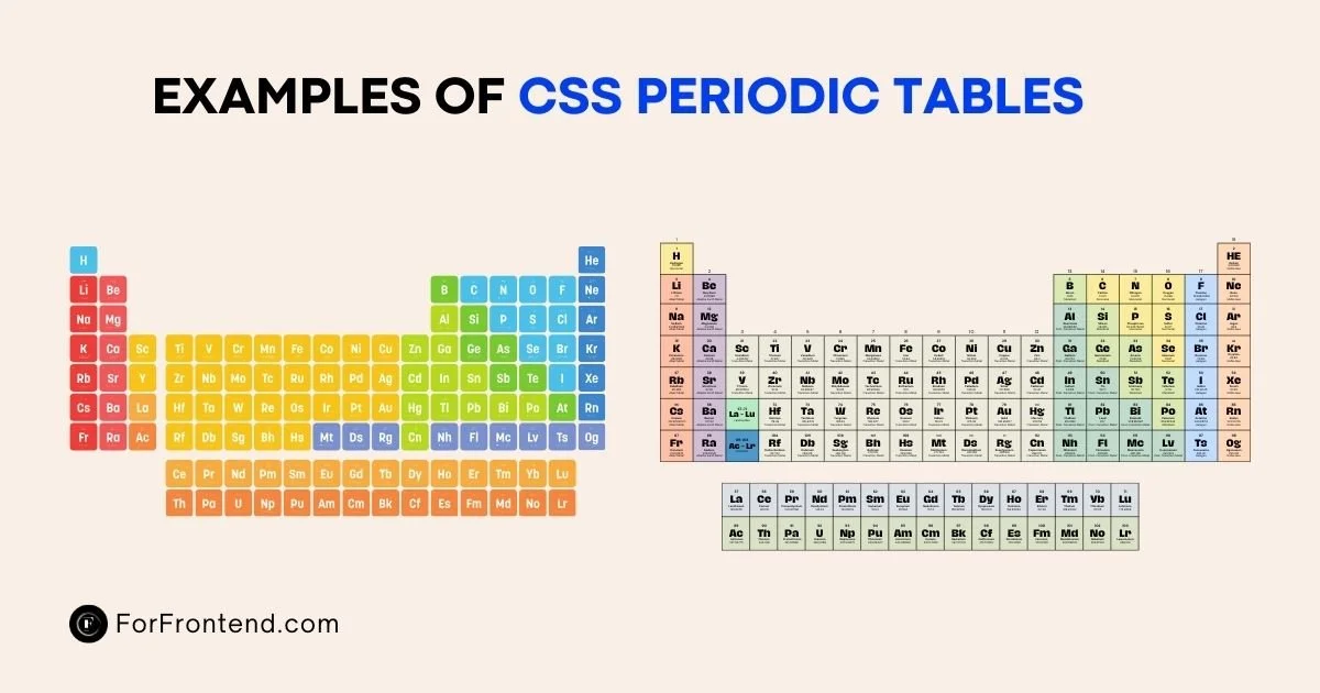 Examples of CSS Periodic Tables
